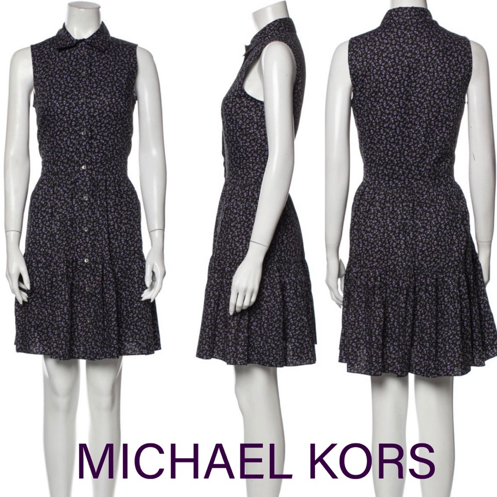 Michael Kors Sleeveless Floral Shirtdress Sz 6 NWT